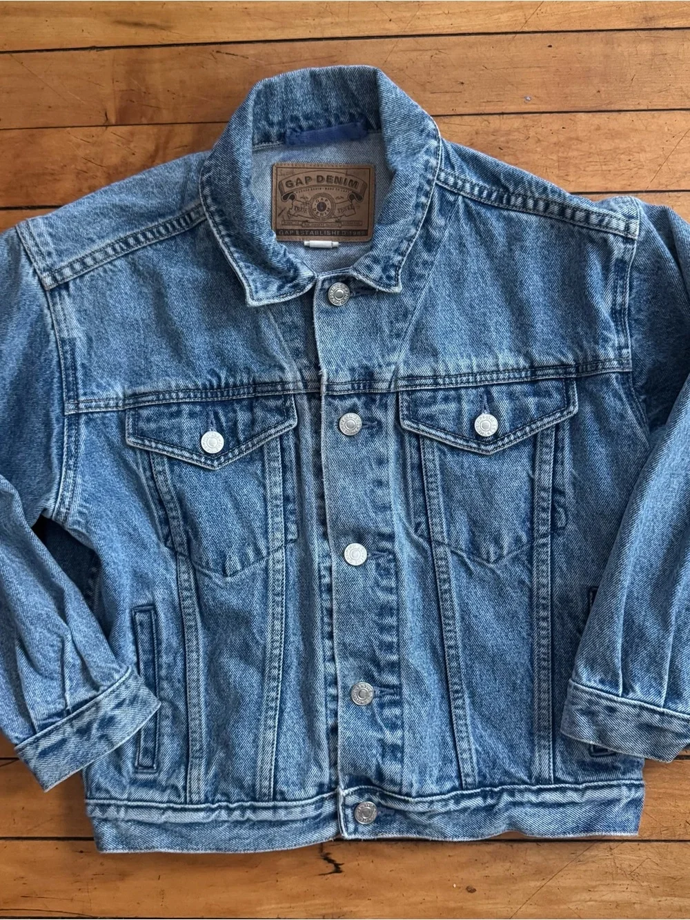 Kids Gap Denim Jacket, Vintage, Youth, Size M blue jean
